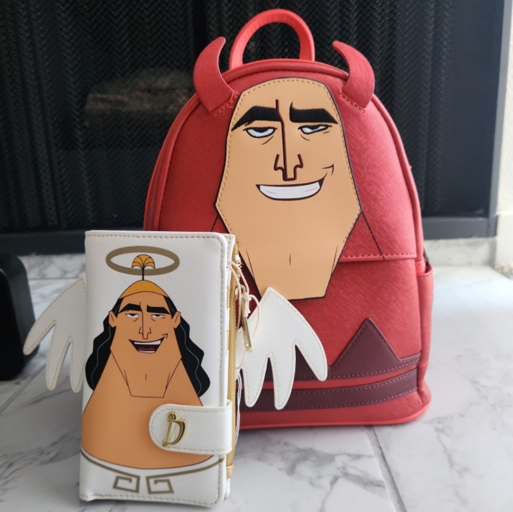 Loungefly Devil Kronk backpack and Angel Wallet